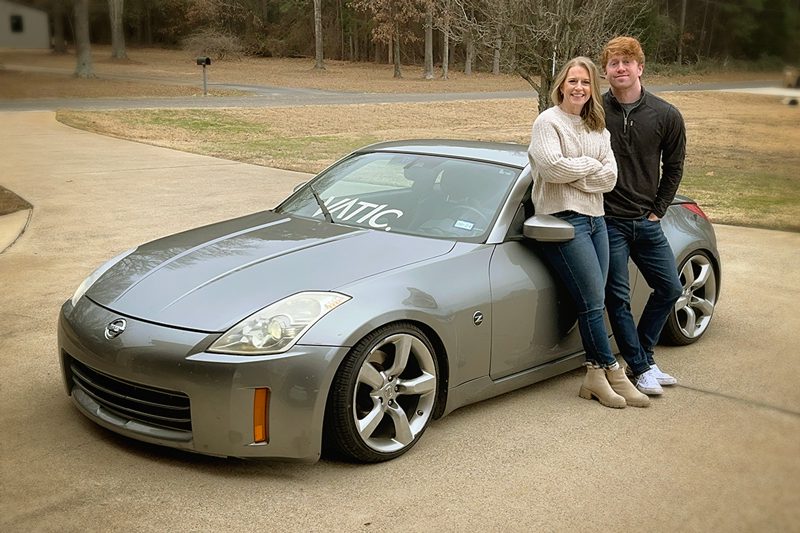 love being a car mom with my son. This is us with his Nissan 350z.